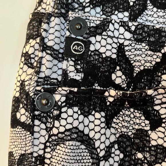 AG Adriano Goldschmied The Legging Super Skinny Lace Print Pants Size 27R - Picture 3 of 9